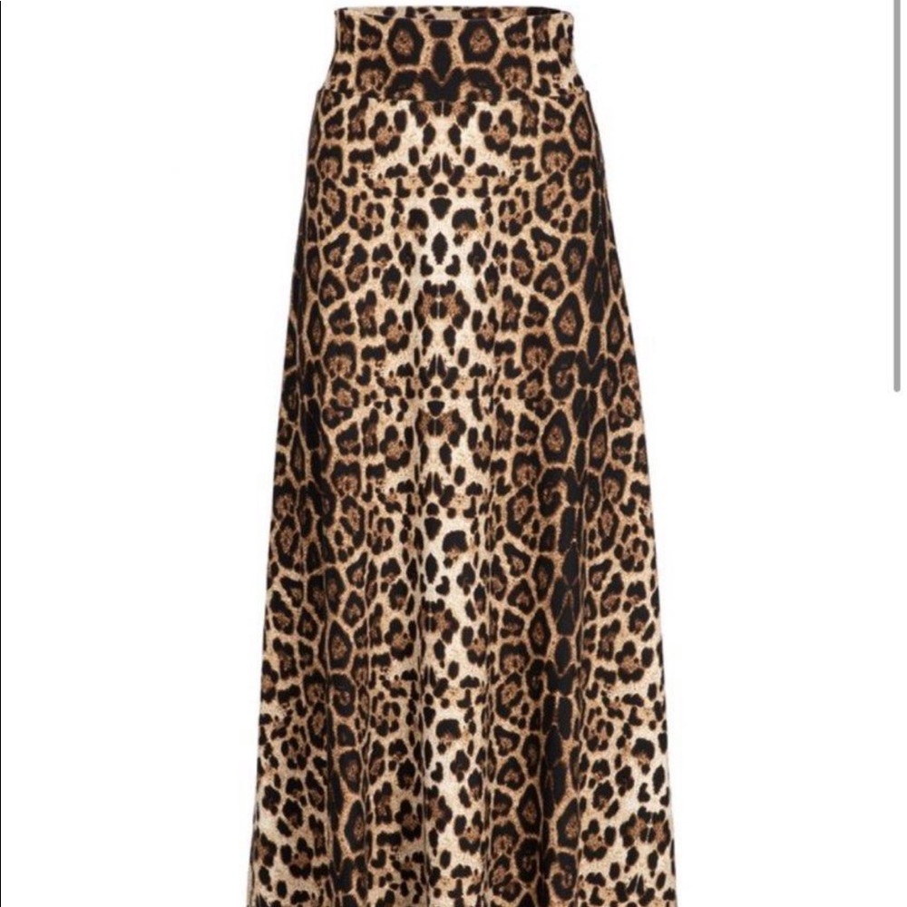 Leopard floor length maxi skirt